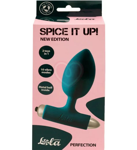 Анальная вибропробка со смещенным центром тяжести Spice it up New Edition Perfection зеленая фото 3