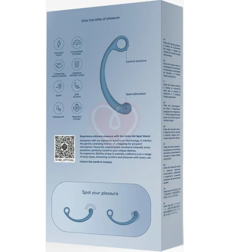 Вибратор с массажной головкой SVibe AXI Snail Spot Wand голубой фото 7