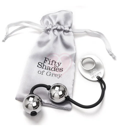 Металлические вагинальные шарики '50 оттенков серого' Inner Goddess Silver Pleasure Balls фото 3