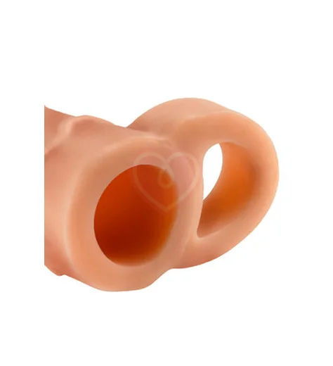 Насадка удлинитель с кольцом на мошонку Perfect Extension with Ball Strap 19 см телесная фото 3