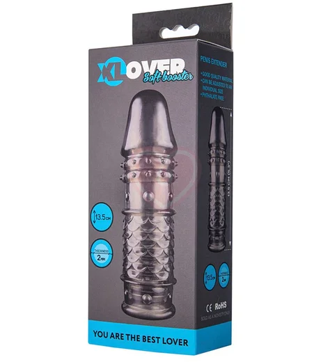 Насадка для члена с рельефом ToyFa Xlover 13 см чёрная фото 3