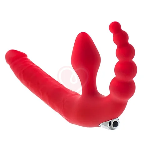 Страпон безремневой ToyFa Black&Red красный фото 2