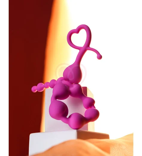 Длинные анальные бусы с сердечками ToDo Sweety розовые фото 3