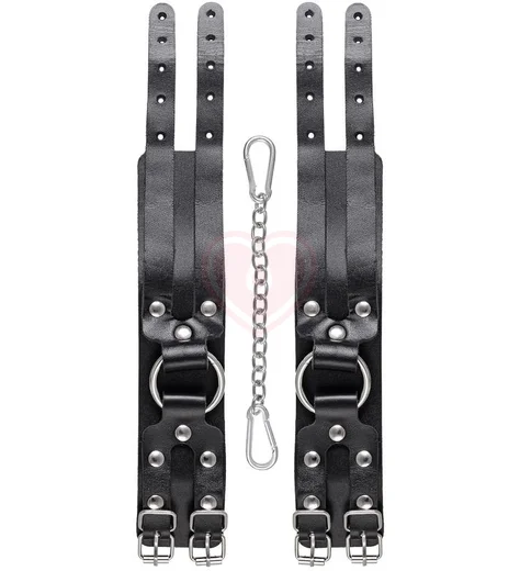 Оковы на ноги с двумя ремнями Pecado BDSM черные фото 4