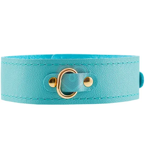 Кожаный ошейник Pecado голубой фото 2