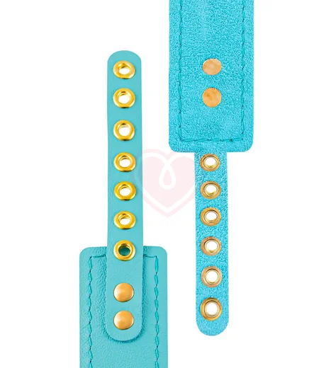 Кожаный ошейник Pecado голубой фото 5