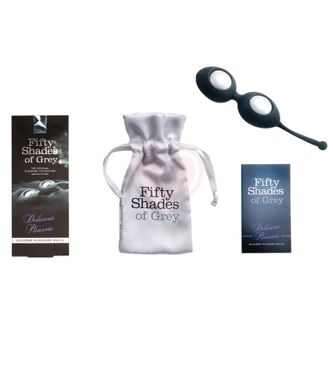 Вагинальные шарики '50 оттенков серого' Delicious Pleasure Silicone Ben Wa Balls чёрные фото 2