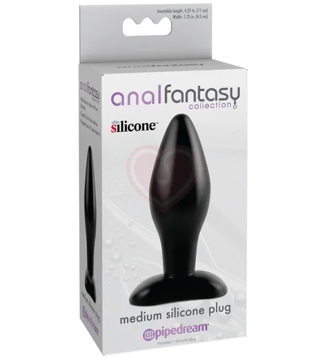 Анальная пробка Pipedream Medium Silicone Plug чёрная фото 3