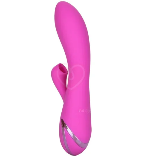 Вибратор с вакуумным клиторальным стимулятором Malibu Minx розовый фото 2