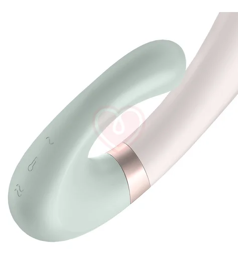 Вибратор Satisfyer Heat Wave с клиторальным стимулятором и нагревом бледно-зелёный фото 3