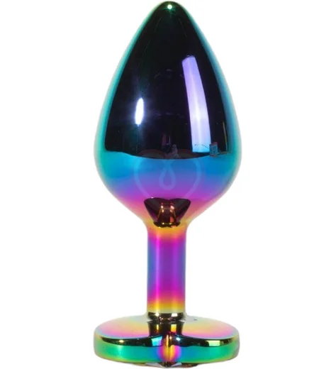 Анальная пробка с кристаллом сердечко Kanikule Large неохром фото 5