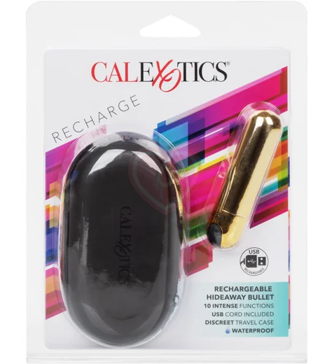 Вибропуля с чехлом для хранения Hideaway Bullet золотая фото 7