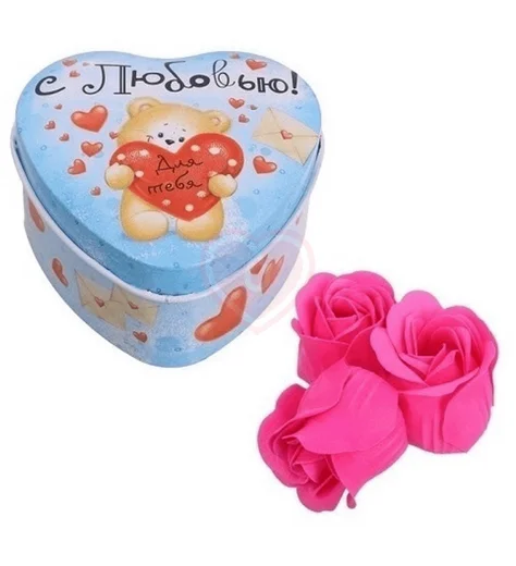 Мыльные лепестки со сладким ароматом в шкатулке-сердце С любовью 43 г фото 2