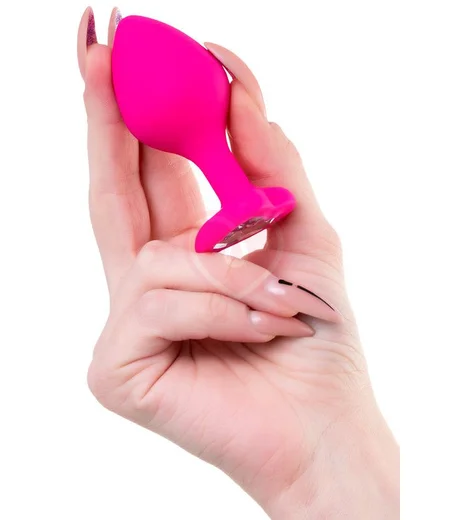 Анальная розовая пробка ToDo by Toyfa Diamond Heart S с кристаллом сердечком фото 4