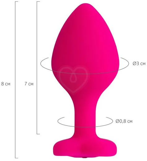 Анальная розовая пробка ToDo by Toyfa Diamond Heart S с кристаллом сердечком фото 5