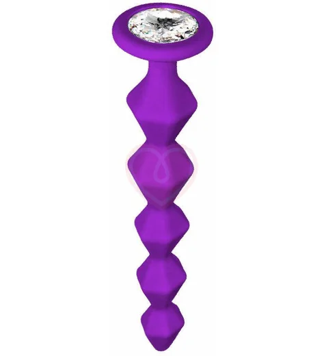 Анальная цепочка с кристаллом Emotions Buddy фиолетовая фото 2