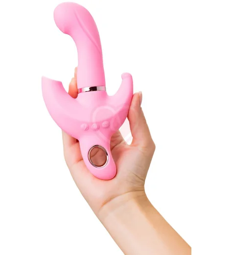 Поворотный вибратор с вакуумно-волновой и анальной стимуляцией Jos Twistme розовый фото 7