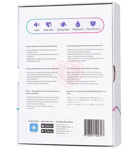 Тонкая анальная пробка Lovense Hush 2 XS с приложением фото 8