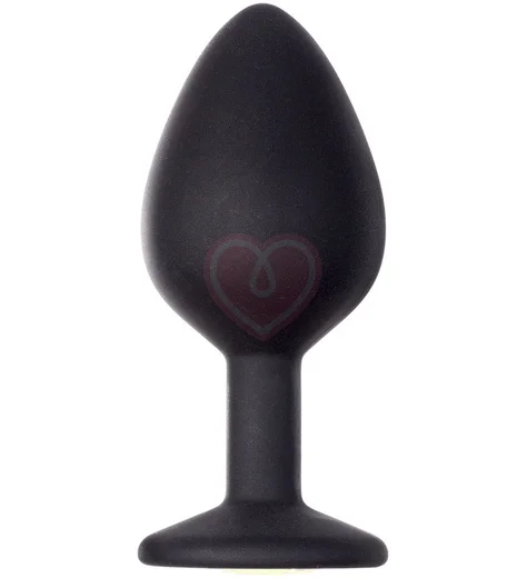 Средняя анальная пробка Emotions Cutie Medium чёрная с кристаллом цвета лунного камня фото 2