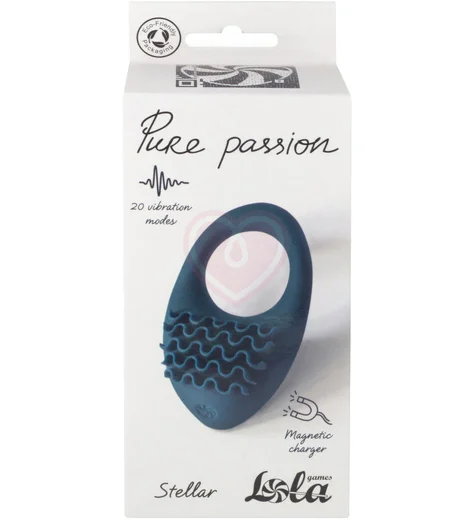 Эрекционное кольцо с вибрацией Pure Passion Stellar зелёное фото 2