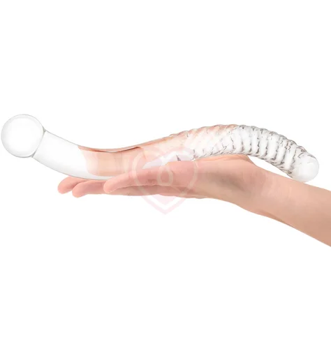 Стеклянный двусторонний фаллоимитатор Glass Pelvic Wand Double Ended прозрачный фото 4