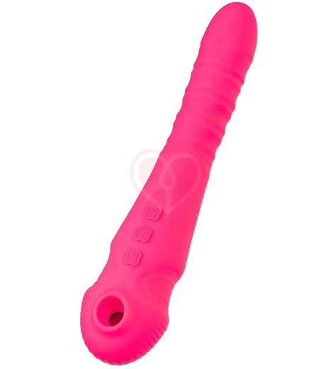 Вибратор Jos Cotox с пульсацией и вакуумной стимуляцией розовый фото 4