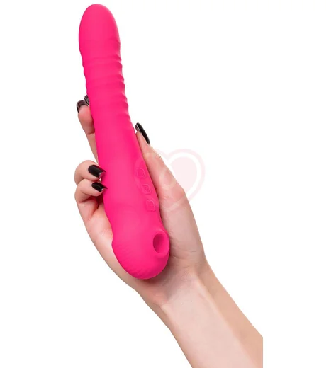 Вибратор Jos Cotox с пульсацией и вакуумной стимуляцией розовый фото 5