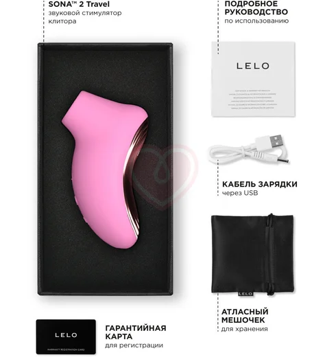 Клиторальный вакуумно-звуковой массажёр Lelo Sona 2 Travel розовый фото 6