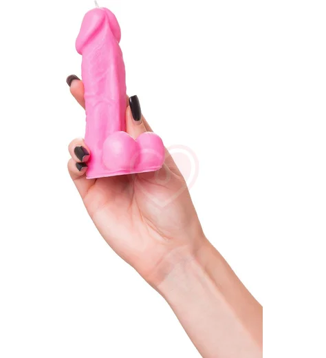 Декоративная свеча в форме члена Pecado розовая 98 г фото 5