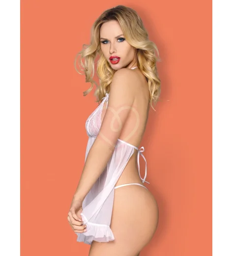 Лёгкая комбинация и стринги Candy Girl Cecilia белые фото 2