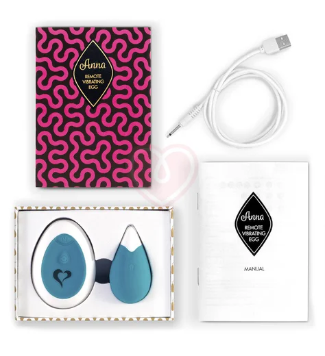 Виброяйцо с пультом управления Anna Vibrating Egg бирюзовое фото 2