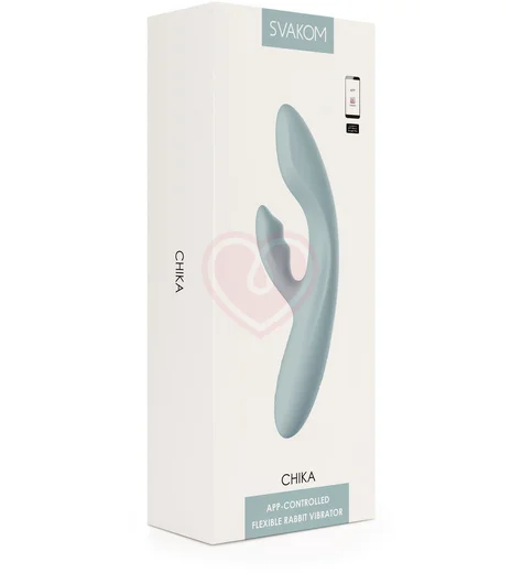 Вибратор кролик Svakom Chika с нагревом и управлением через приложение серый фото 2