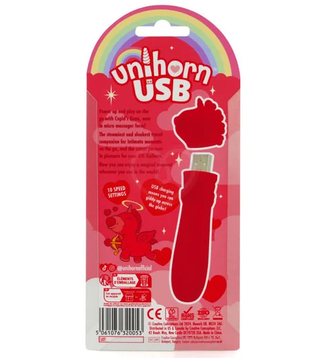 Вибропуля Unihorn Usb Cupid's Beau с функцией пульсации красная фото 4