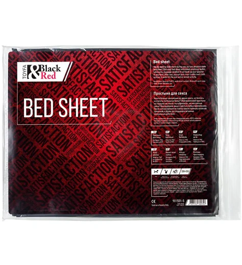 Виниловая простыня для секса Black Red by Toyfa чёрная фото 4
