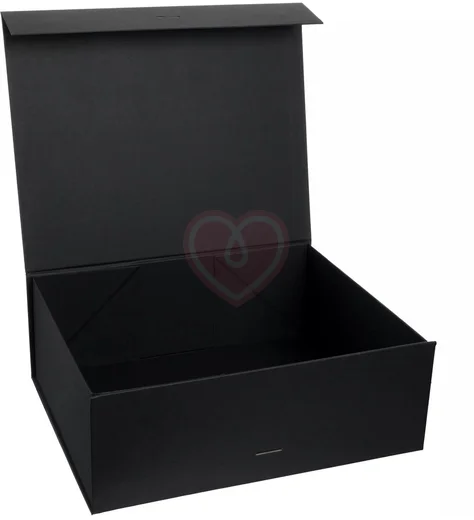 Большая подарочная коробка с лентой 31x26x10 см чёрная фото 2