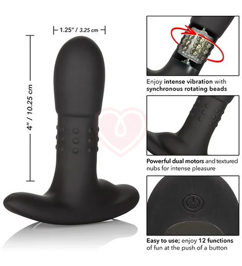 Стимулятор простаты Eclipse Beaded Probe с вибрацией и ротацией черный фото 2