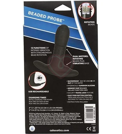 Стимулятор простаты Eclipse Beaded Probe с вибрацией и ротацией черный фото 6