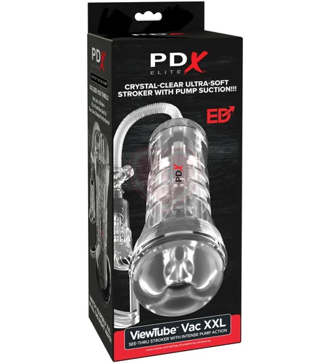 Мастурбатор с вакуумной помпой Pipedream ViewTube Vac Xxl прозрачный фото 5