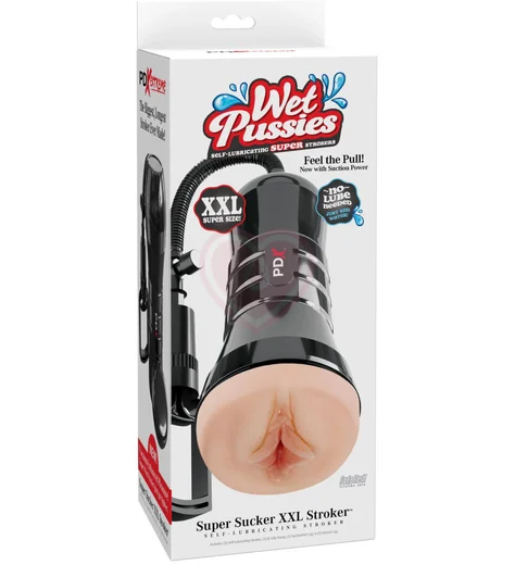 Мастурбатор вагина с вакуумной помпой Pipedream Wet Pussies Super Sucker Xxl Stroker телесный фото 6