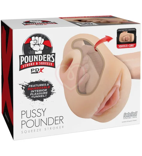 Мастурбатор вагина с массажными бугорками Pipedream Pussy Pounder Squeeze телесный фото 6
