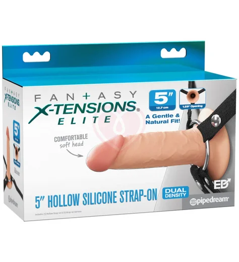 Фаллопротез с креплением Pipedream Hollow Silicone Strap-On 5 телесный фото 7