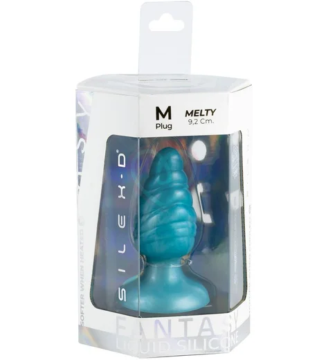 Фантазийная анальная пробка Silexd Fantasy Melty голубая фото 3