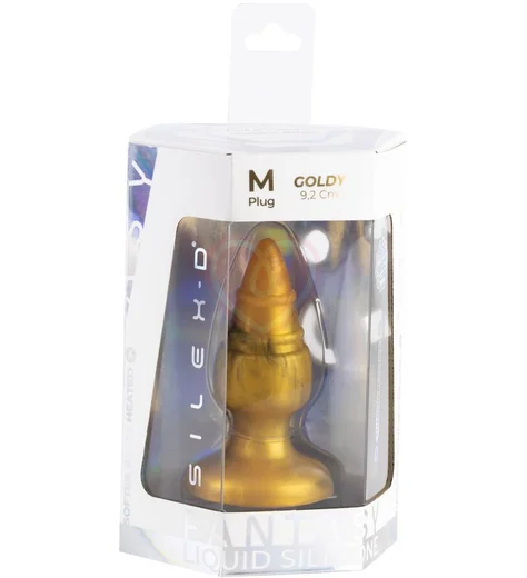 Фантазийная анальная пробка Silexd Fantasy Goldy золото фото 3