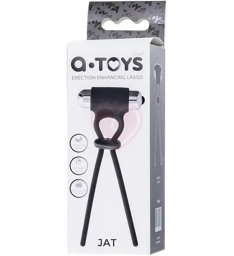 Лассо на член со съёмной вибропулей A-Toys by Toyfa Jat чёрное фото 4
