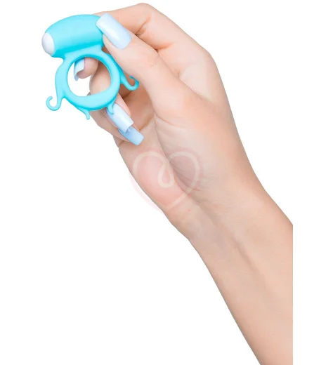 Эрекционное кольцо со съёмной вибропулей A-Toys by Toyfa Sair голубое фото 3