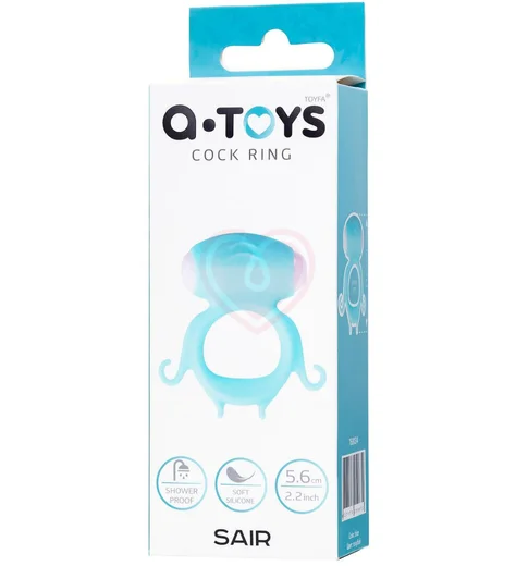 Эрекционное кольцо со съёмной вибропулей A-Toys by Toyfa Sair голубое фото 4