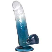 Реалистичный фаллоимитатор на присоске A-Toys by Toyfa Avy прозрачный синий