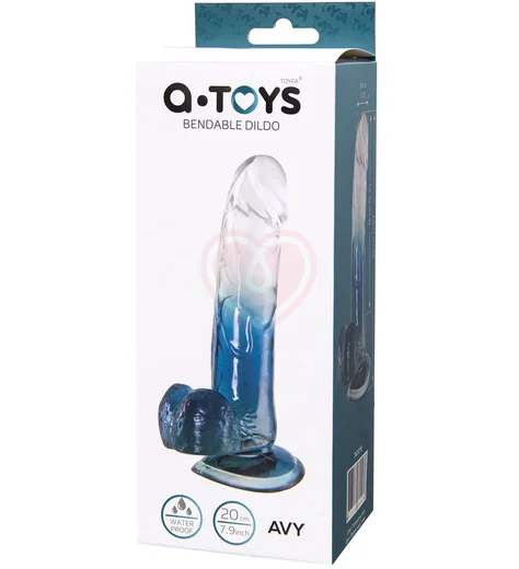 Реалистичный фаллоимитатор на присоске A-Toys by Toyfa Avy прозрачный синий фото 4
