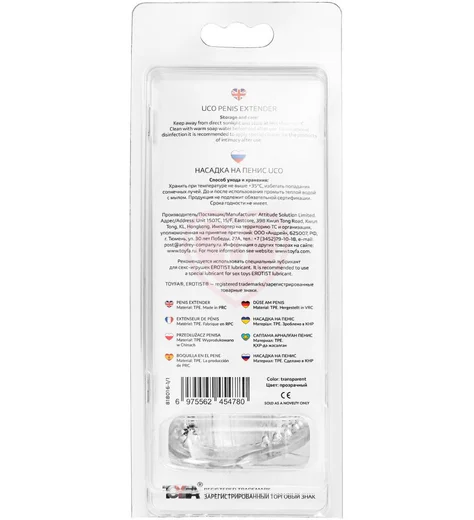 Насадка на член со стимуляцией клитора A-Toys by Toyfa Uco прозрачная фото 5
