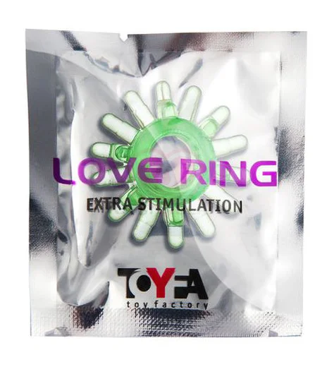 Кольцо эрекционное Toyfa Love Ring с усиками зеленое фото 2